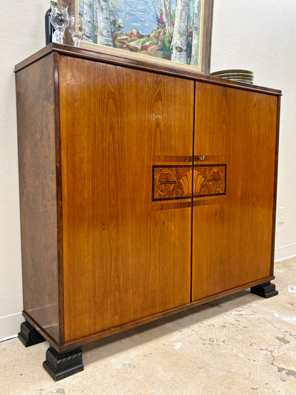 Antique Art Deco Walnut Cabinet - Sweden