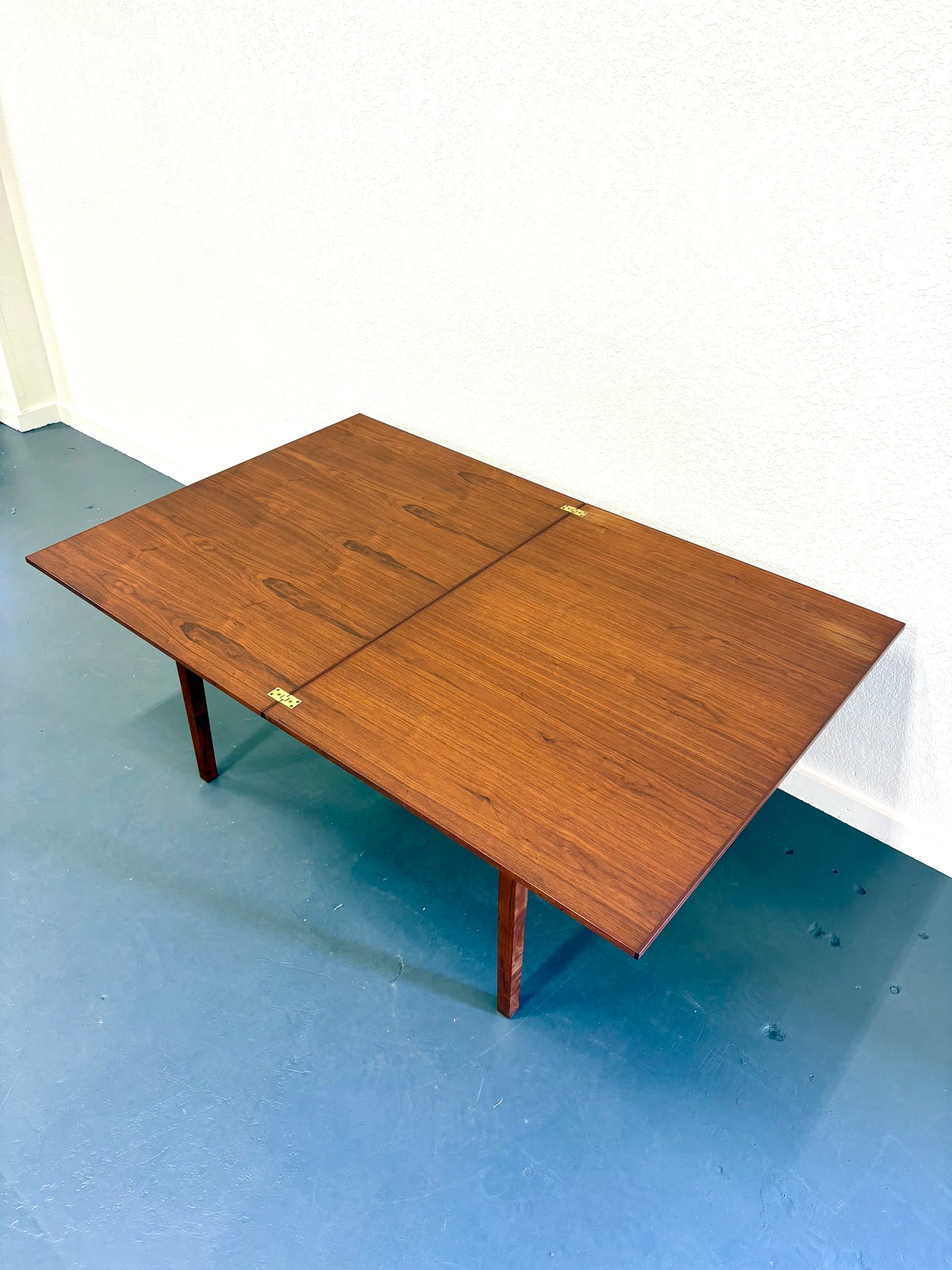 Mid Century Articulating Walnut Custom Made Dining Table
