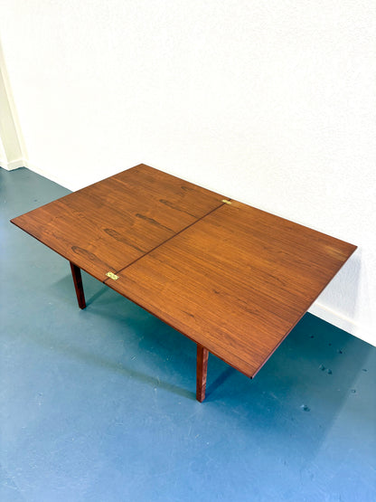 Mid Century Articulating Walnut Custom Made Dining Table