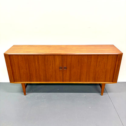 Rare Mid Century Teak Tambour Door Credenza/Sideboard by Harry Ostergaard