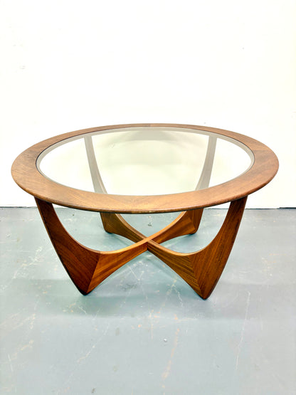 Mid Century Round Teak & Glass Top Coffee/End Table by G Plan - England
