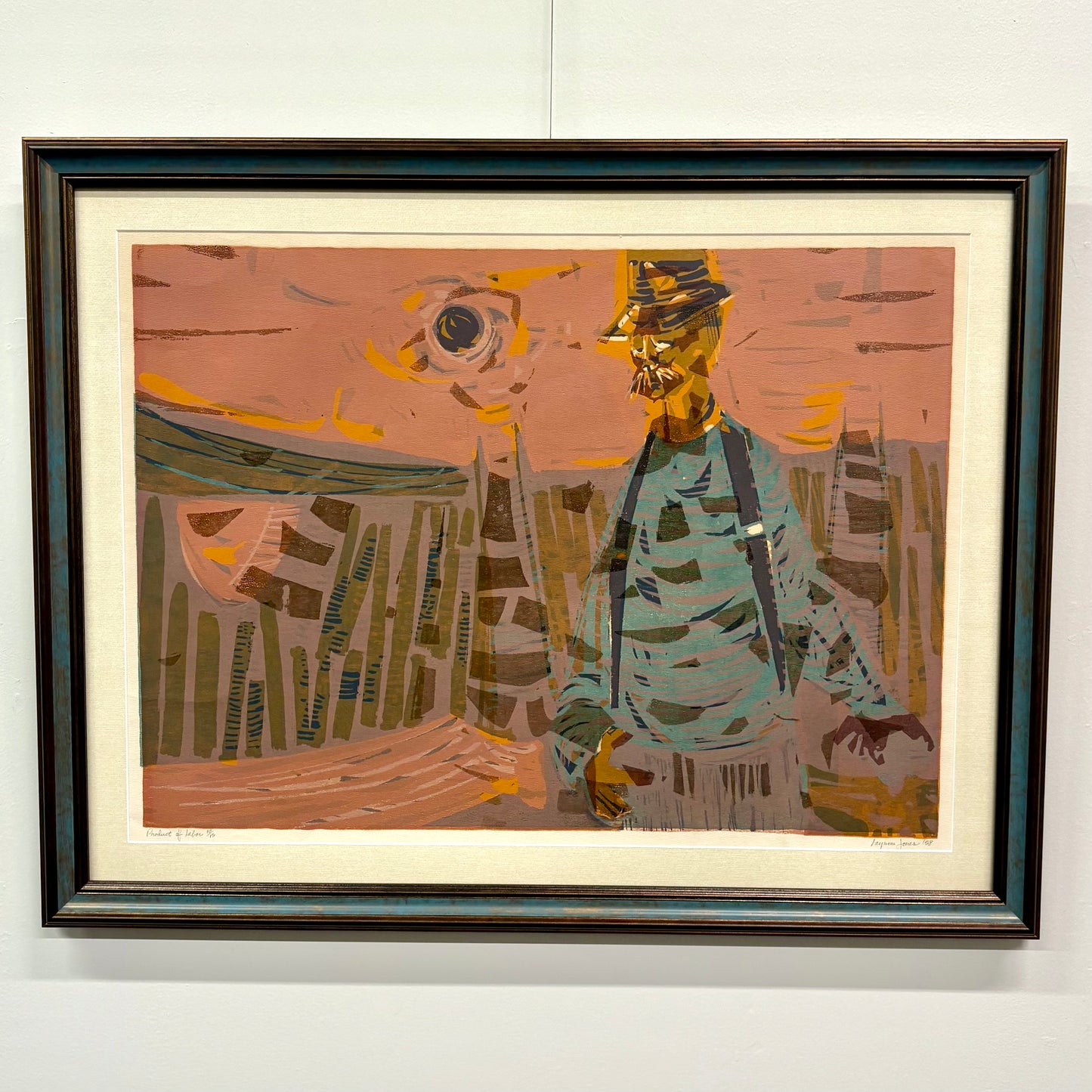 Mid Century Lithograph by Layman Jones Titled “Product of Labor” Signed & Dated 1958