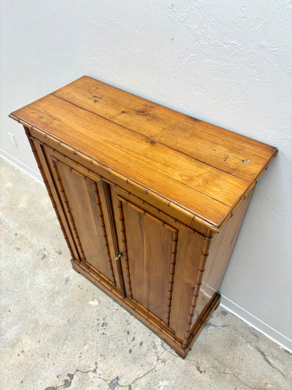 Antique French Faux Bamboo Two Door Cabinet - France