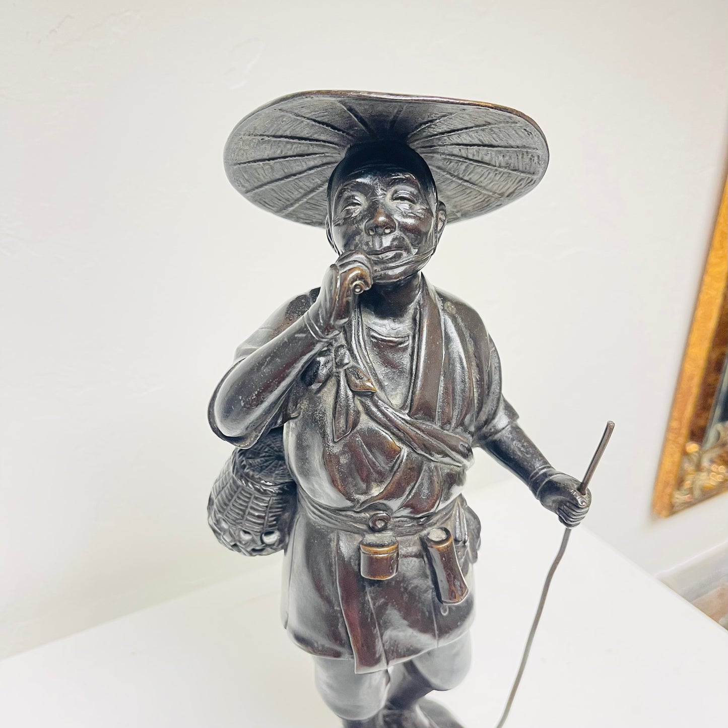 ANTIQUE JAPANESE BRONZE CRICKET CATCHER