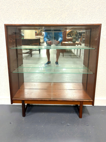 Mid Century Glass Front Mirrored Back Display Cabinet - England