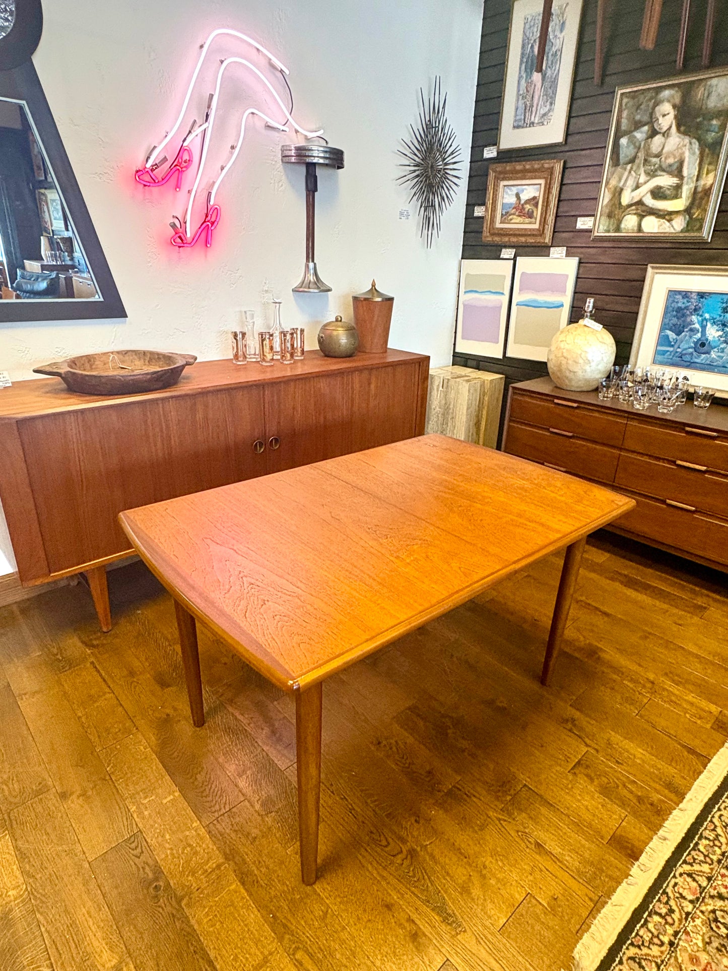 Mid Century Teak Butterfly Leaf Dining Table - England