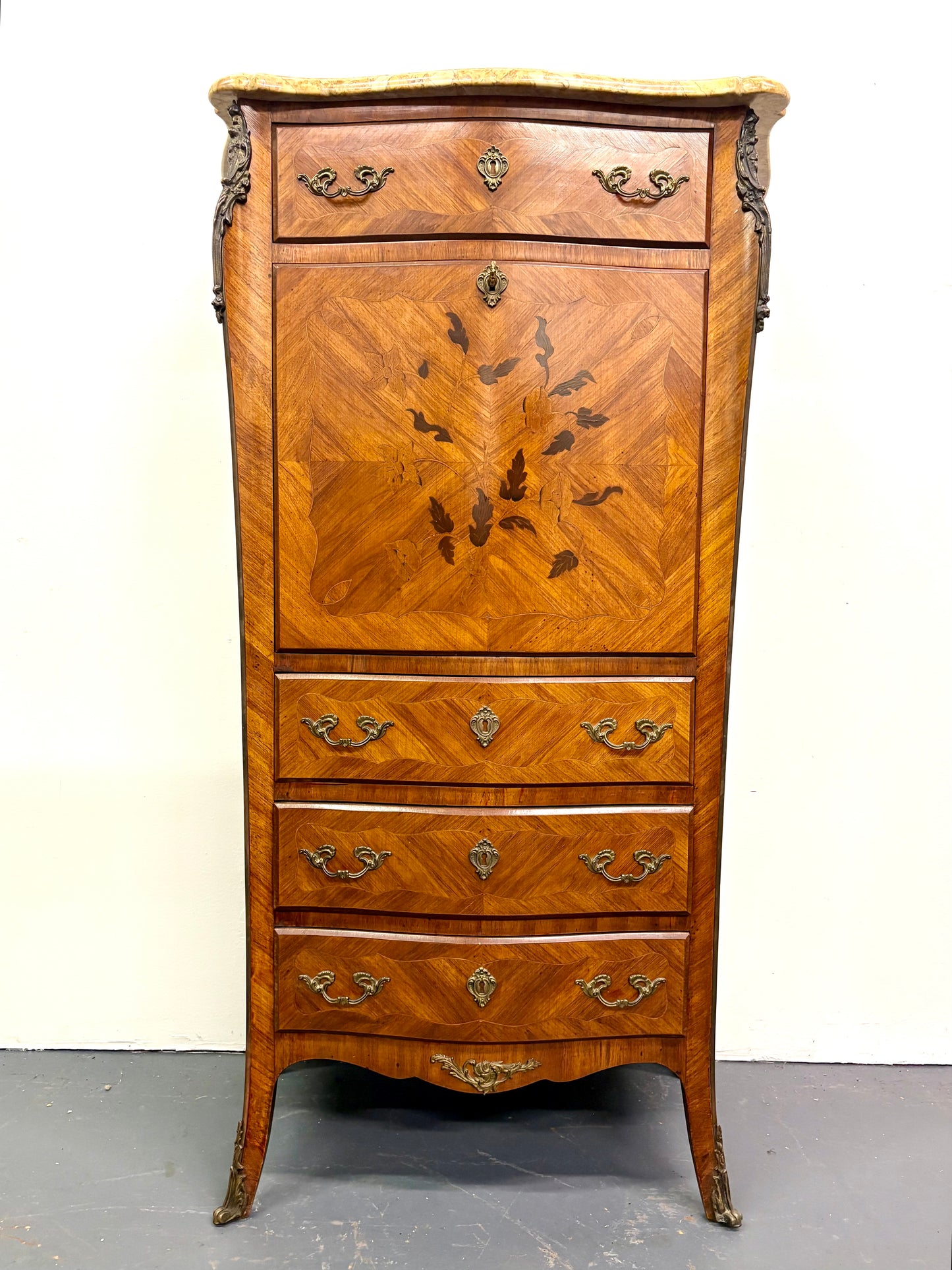 French Louis XVI Style Marble Top Secretary/Abattant - France