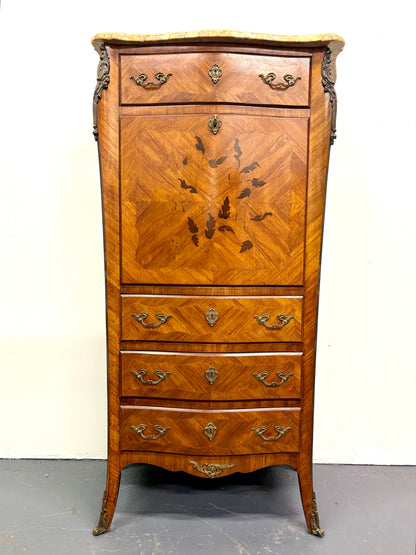 French Louis XVI Style Marble Top Secretary/Abattant - France