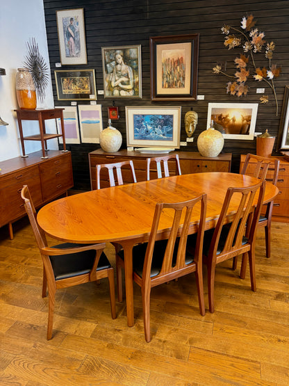 Mid Century Teak Butterfly Leaf Teak Dining Table By Nathan Furniture - England