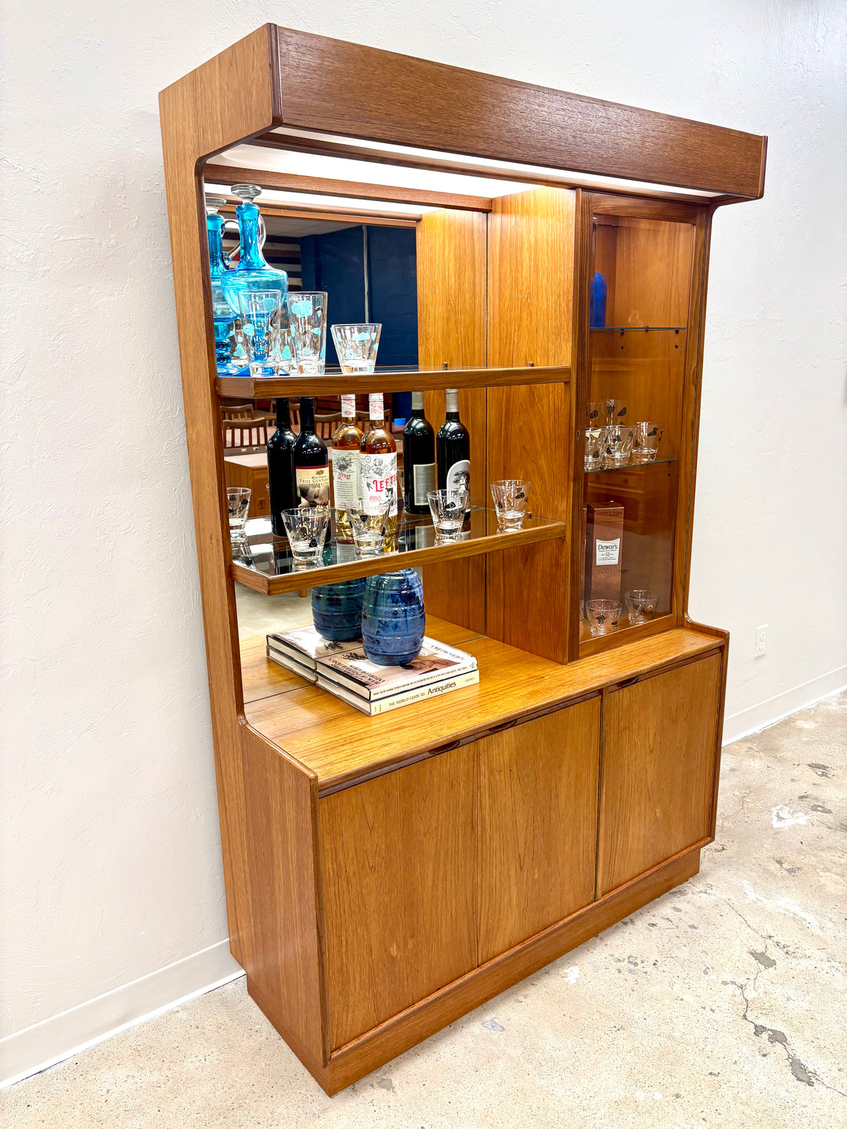 Mid Century Teak Lighted Dry Bar By Turnidge of London - England