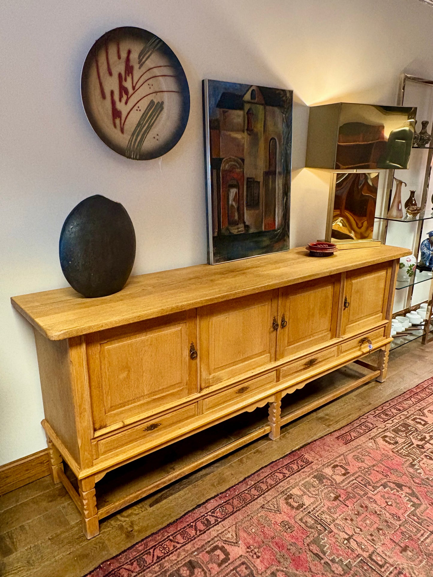 Mid Century Long Danish Oak Credenza/Sideboard - Denmark