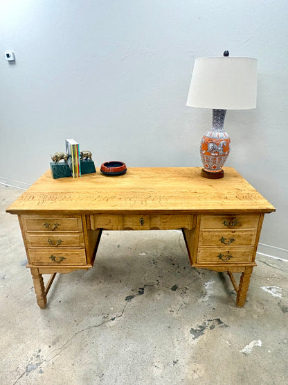 Vintage Mid Century Danish Oak Bookcase Front Desk - Denmark