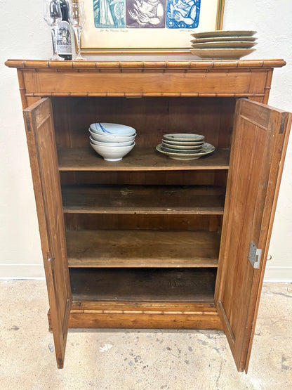 Antique French Faux Bamboo Two Door Cabinet - France