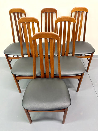 Mid Century Teak Set Of Six High Back Dining Chairs from England