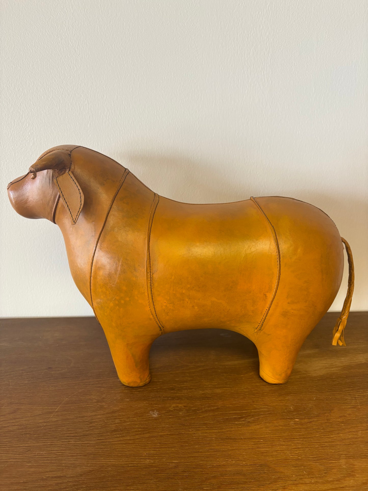 VINTAGE LEATHER BABY BULL IN THE STYLE OF DIMITRI OMERSA