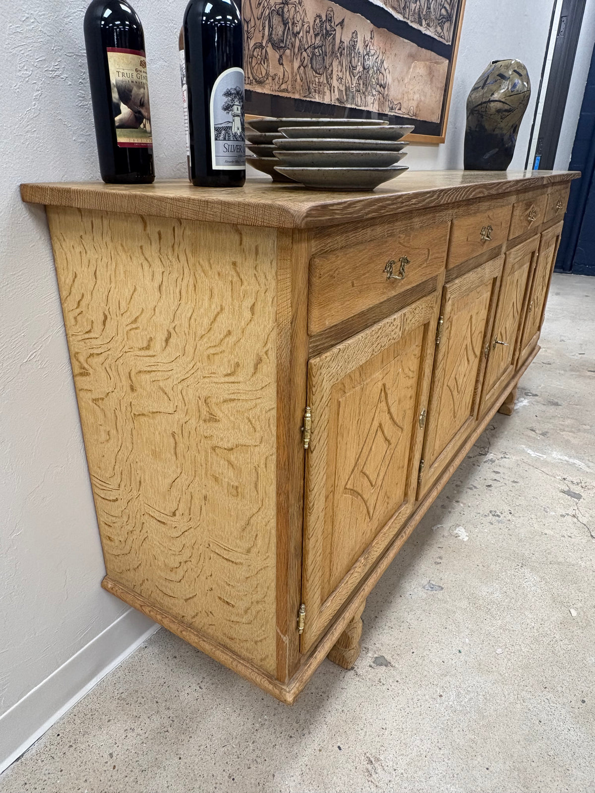 Vintage Mid Century Danish Oak Sideboard/Credenza By H. M. Mobler - Denmark