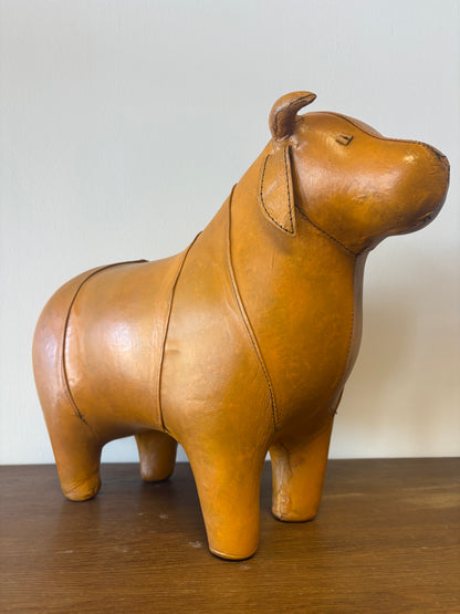 VINTAGE LEATHER BABY BULL IN THE STYLE OF DIMITRI OMERSA