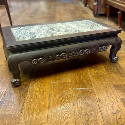 ANTIQUE CHINESE MARBLE TOP DISPLAY RISER