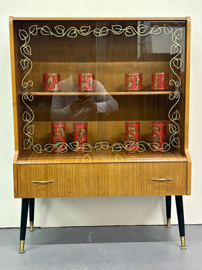 MID CENTURY ROSEWOOD DISPLAY CABINET