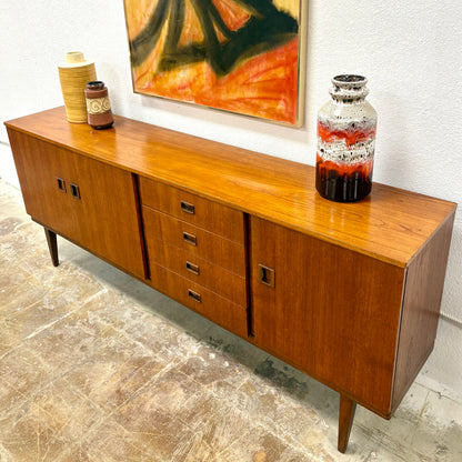 Long Mid Century Teak Credenza/Sideboard From England
