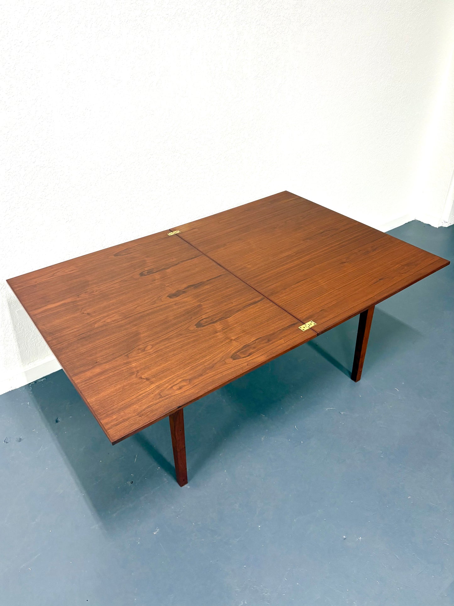 Mid Century Articulating Walnut Custom Made Dining Table
