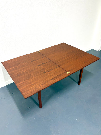 Mid Century Articulating Walnut Custom Made Dining Table