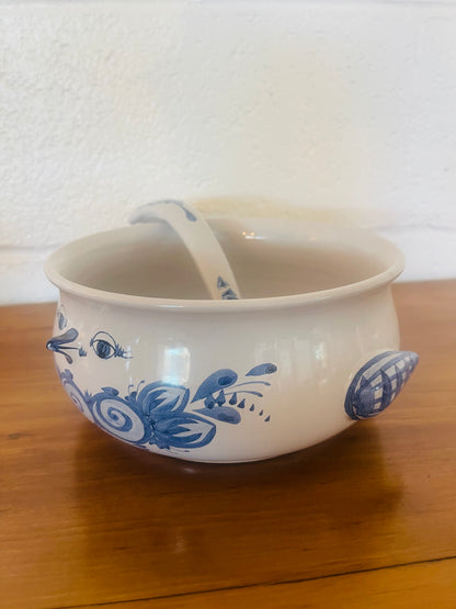 VINTAGE BJØRN WIINBLAD SIGNED CERAMIC SOUP TUREEN AND LADLE, MODEL V68, DENMARK