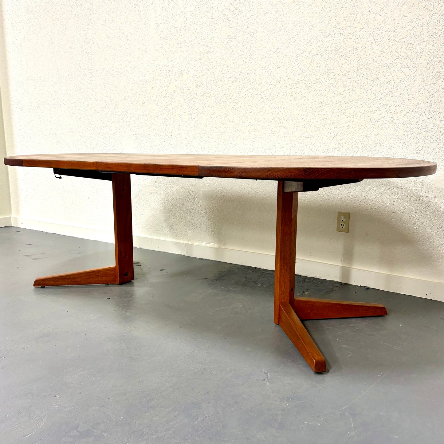 1960s Mid Century Teak Trestle Base Dining Table - Denmark