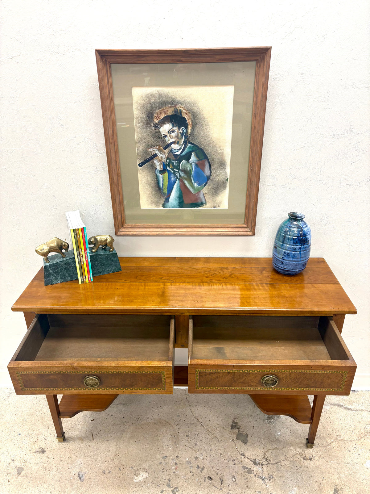 French Mahogany Console/Hall Table With Drawers - France