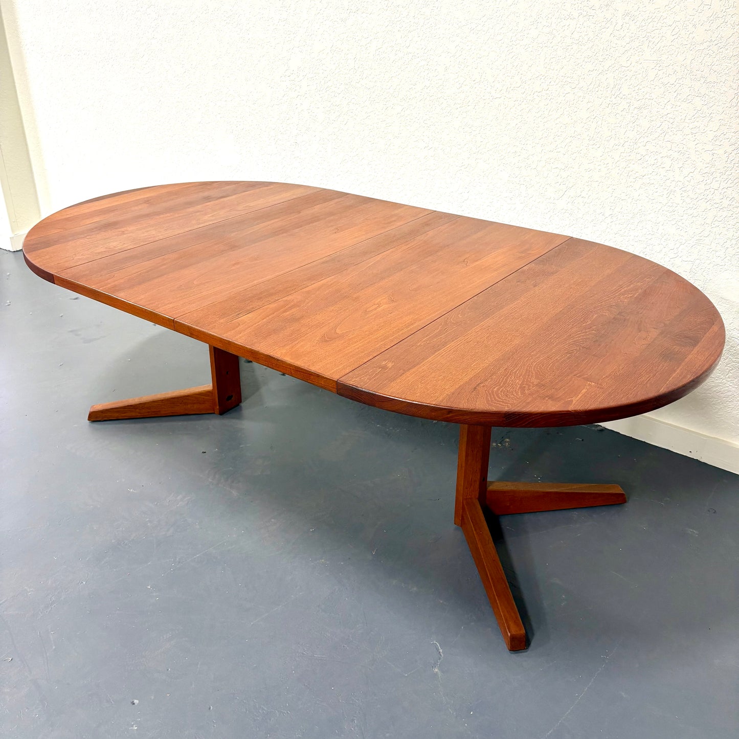 1960s Mid Century Teak Trestle Base Dining Table - Denmark