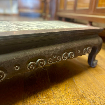 ANTIQUE CHINESE MARBLE TOP DISPLAY RISER