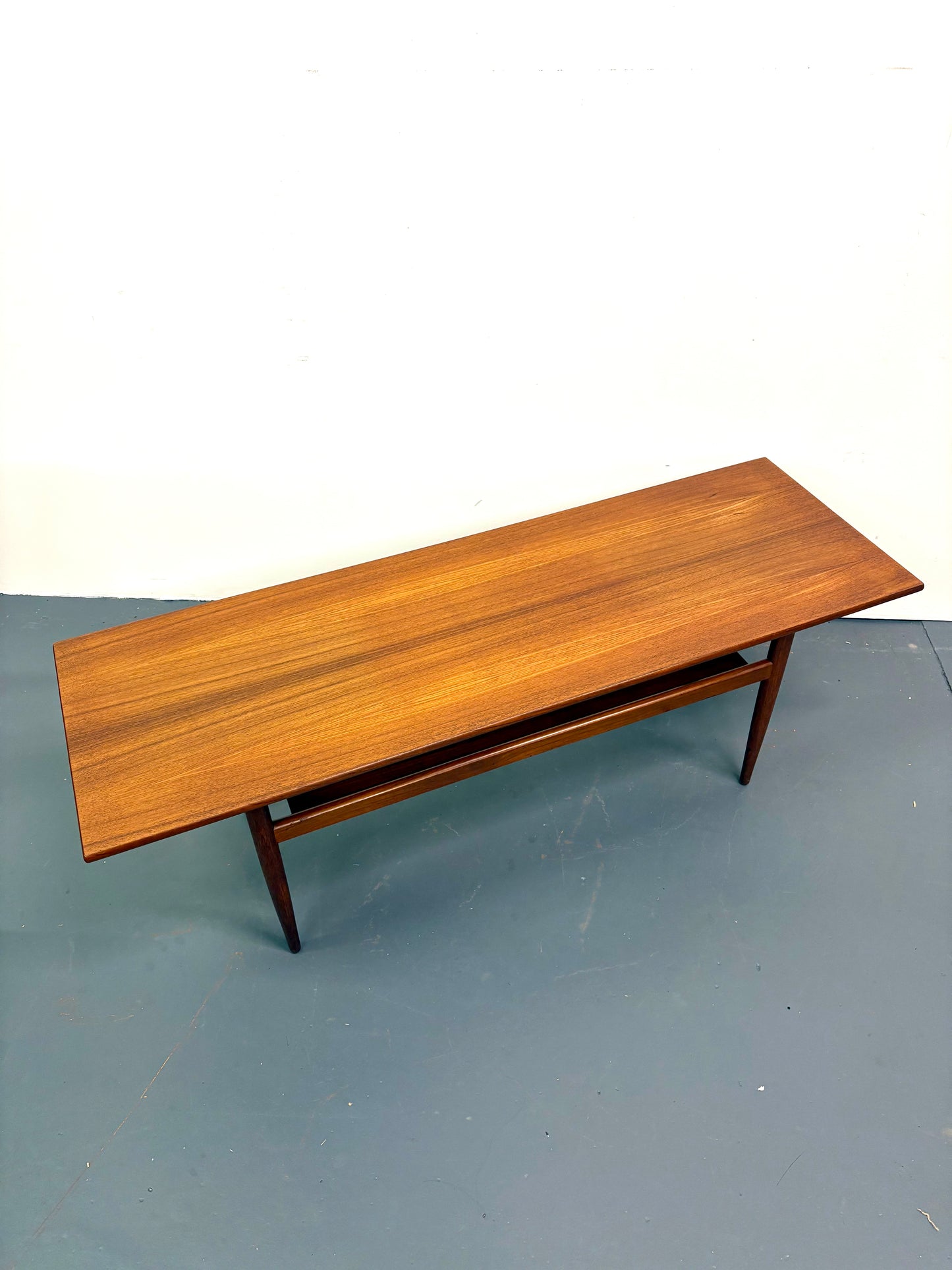Mid Century Teak Coffee Table With Shelf - England