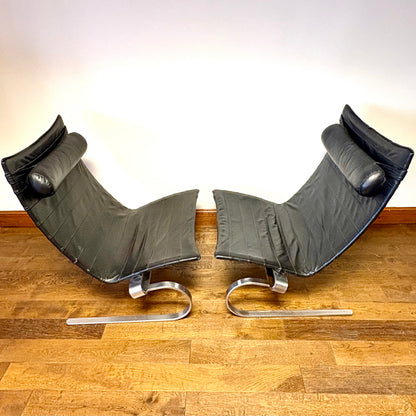 VINTAGE PK20 LOUNGE CHAIRS BY POUL KJAERHOLM FOR FRITZ HANSEN, DENMARK