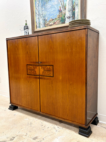 Antique Art Deco Walnut Cabinet - Sweden