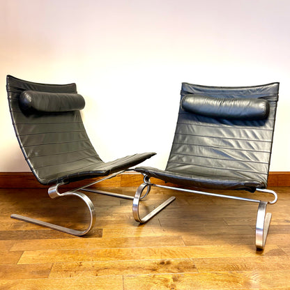 VINTAGE PK20 LOUNGE CHAIRS BY POUL KJAERHOLM FOR FRITZ HANSEN, DENMARK