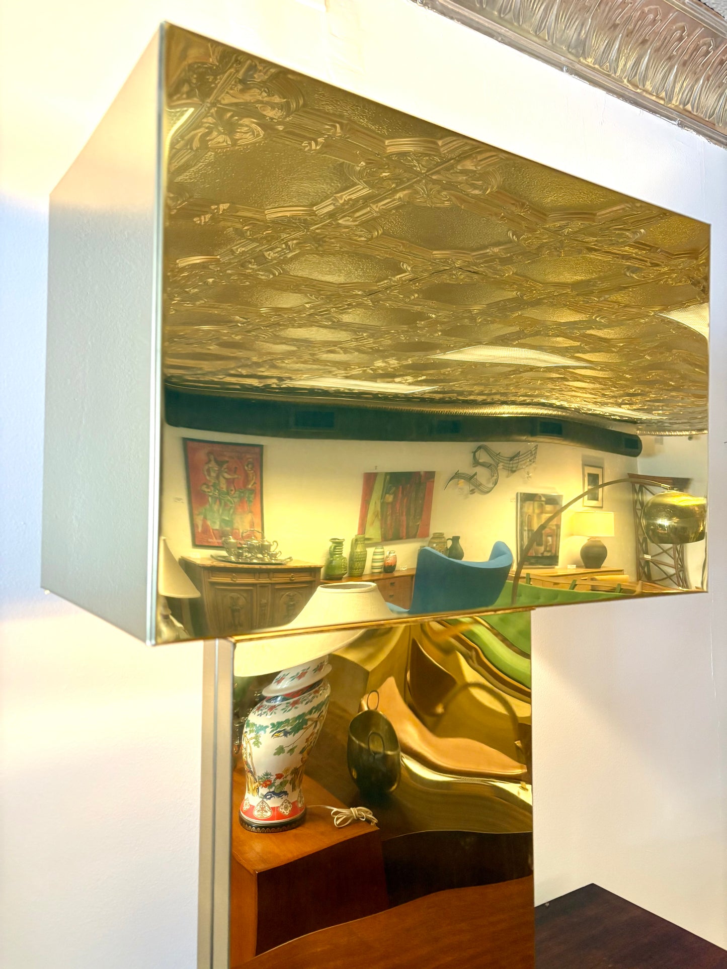 Monumental Large Brass Table Lamp by Curtis Jere -American