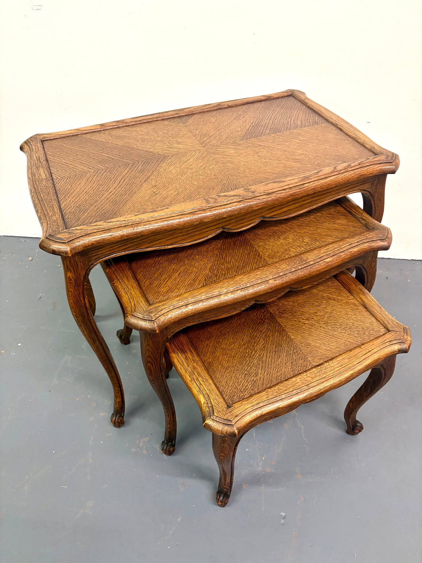 French Louis XVI Style Nesting Set of Three Tables - France
