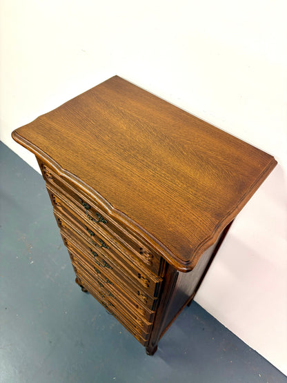 Antique Louis XV Style Oak Semainere/Seven Drawer Chest - France