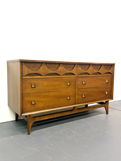 Mid Century Six Drawer Brasilia Design Dresser By Broyhill - American