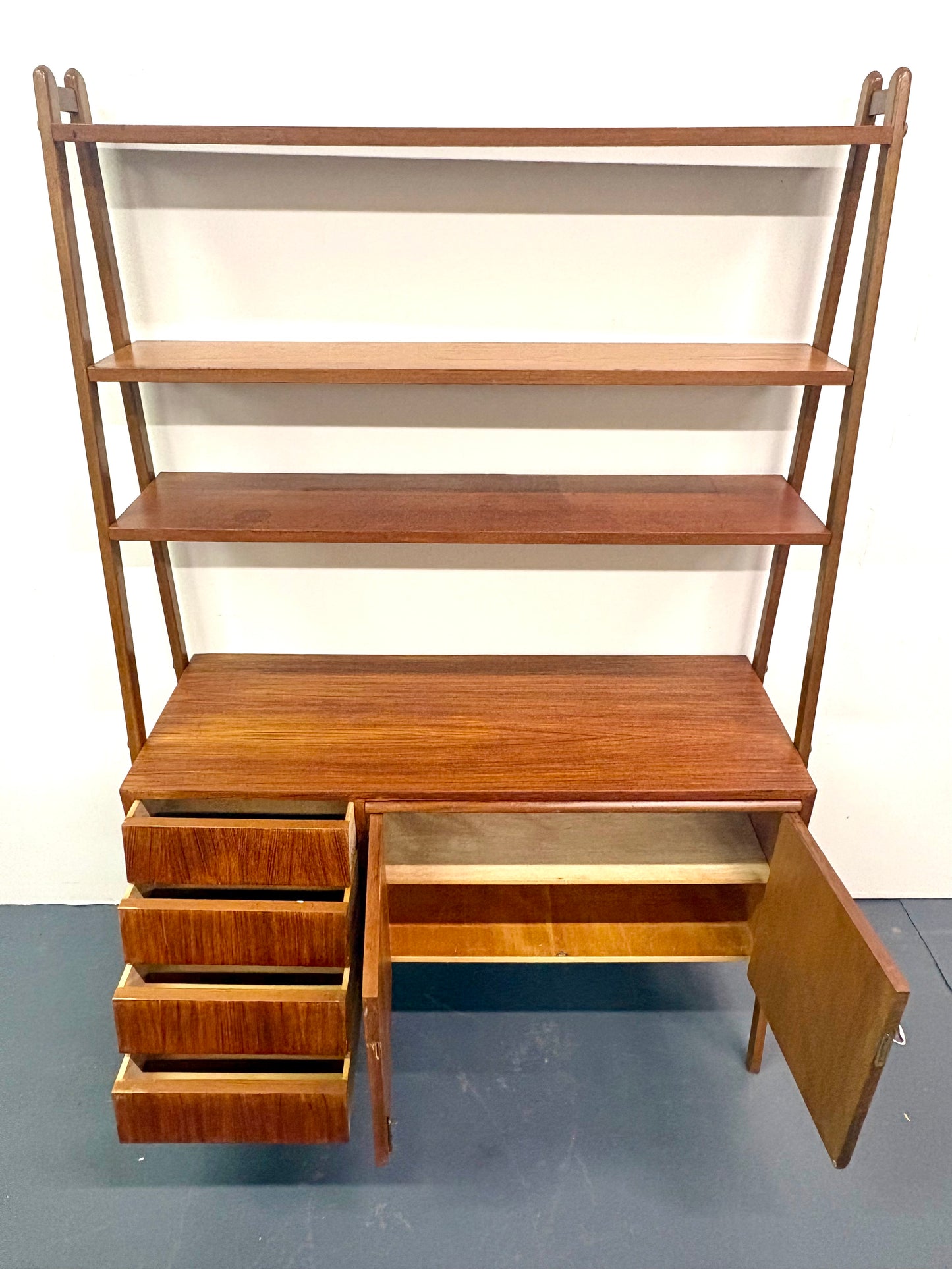 Mid Century Teak Secretary/Bookshelf - Sweden