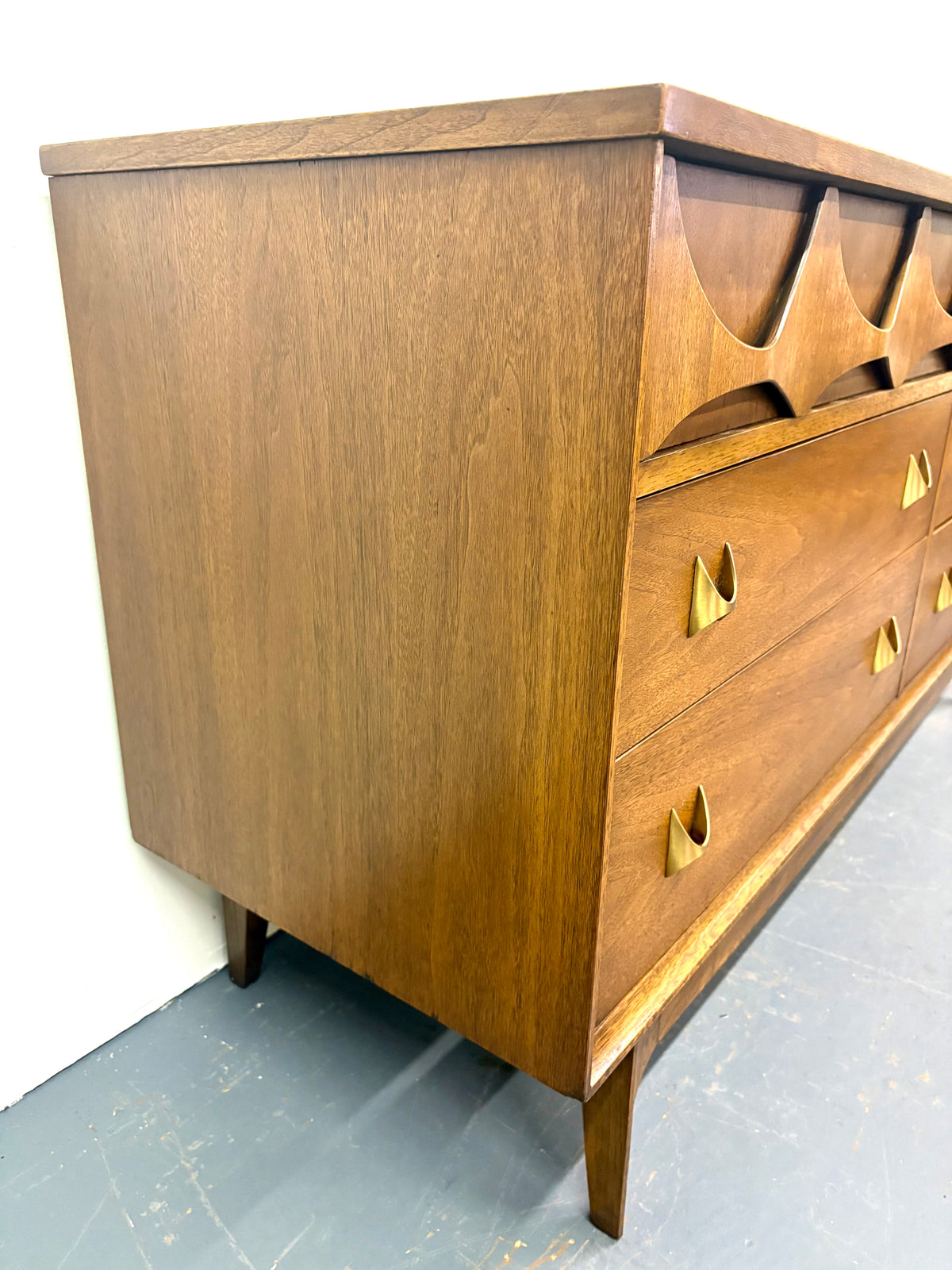 Mid Century Six Drawer Brasilia Design Dresser By Broyhill - American