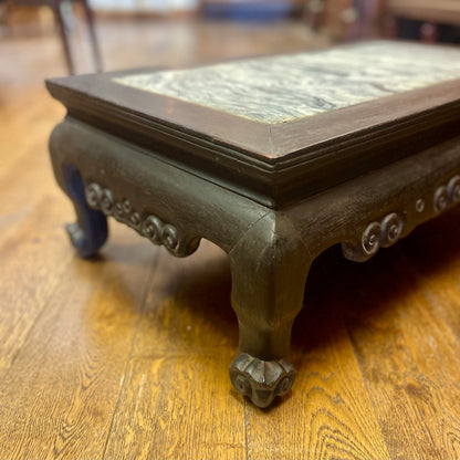 ANTIQUE CHINESE MARBLE TOP DISPLAY RISER