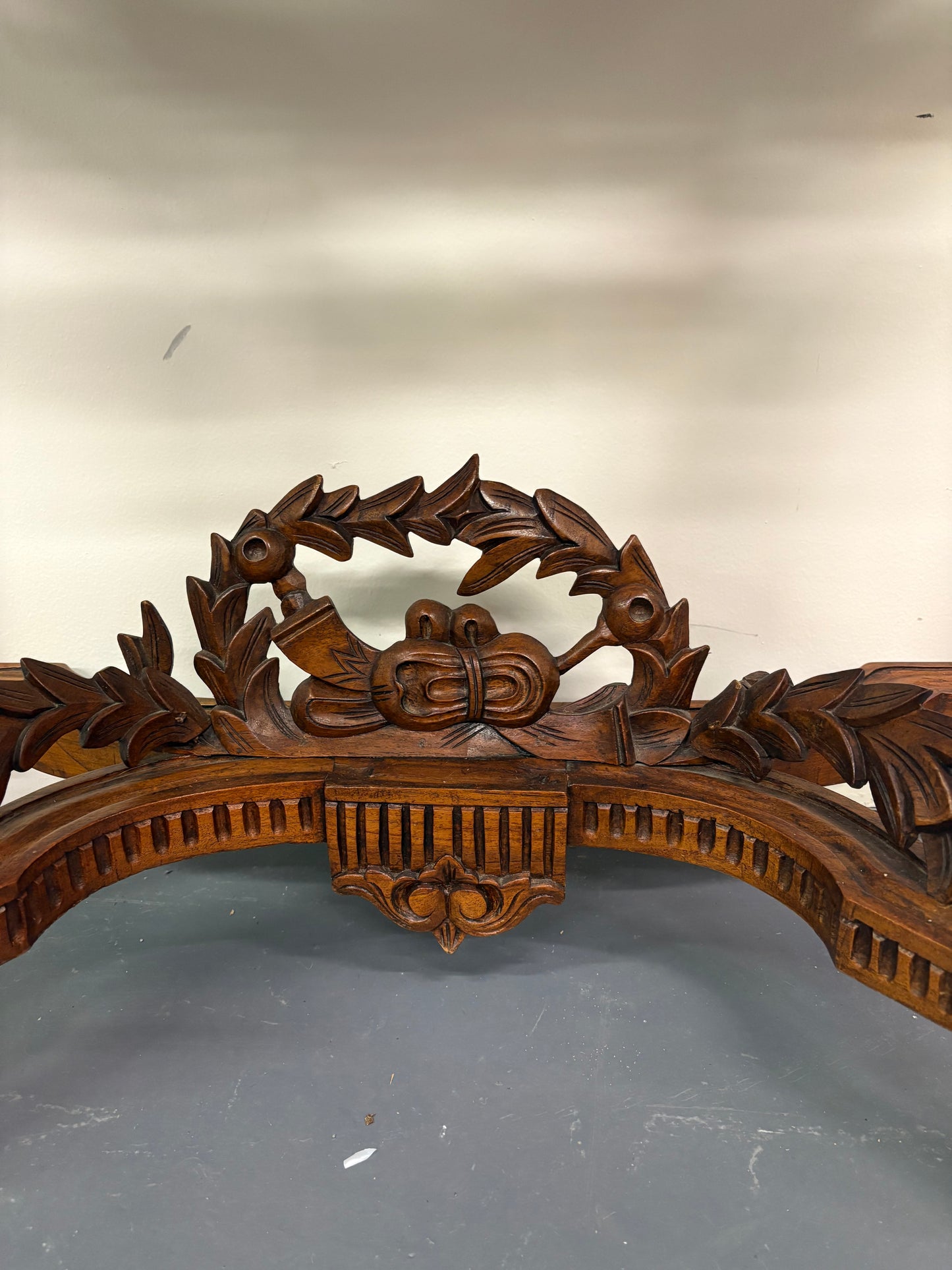 Antique French Louis XVI Style Carved Demilune Console