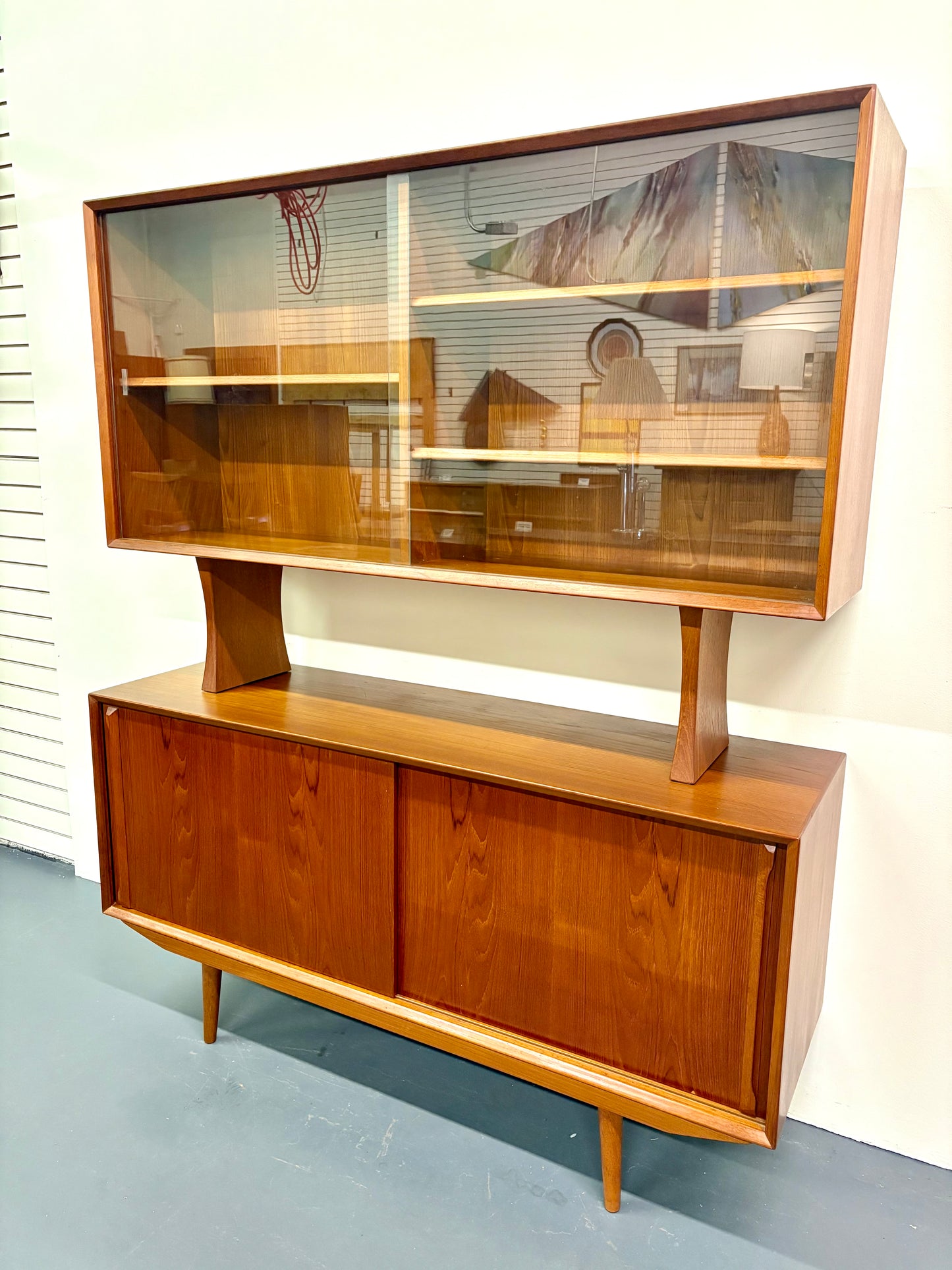 Stunning Mid Century Danish Modern Two Tiered Sideboard by Harry Ostergaard