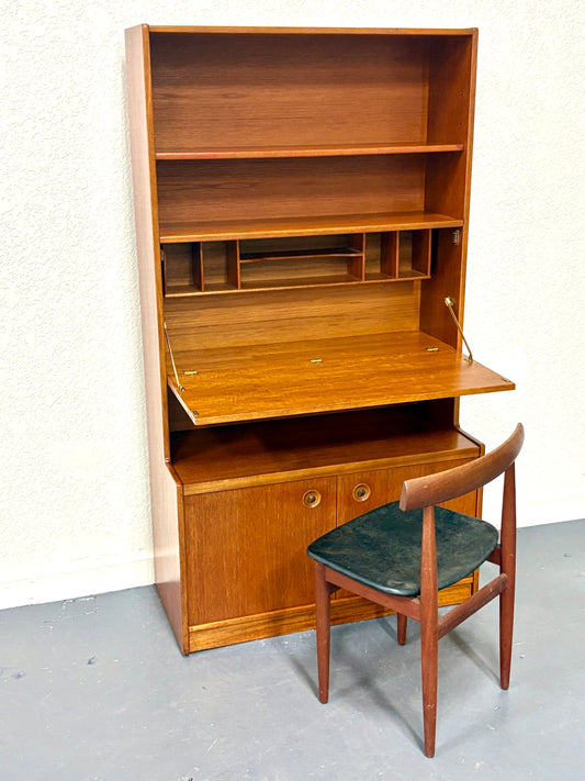 Mid Century Teak Drop Front Secretary/Desk - England
