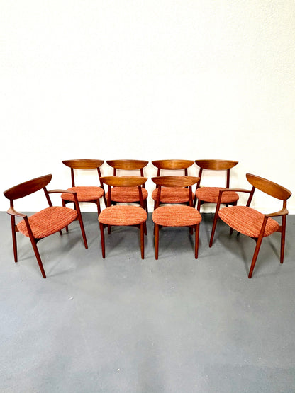 Rare Mid Century Set of 8 Dining Chairs by Harry Ostergaard for Randers - Denmark