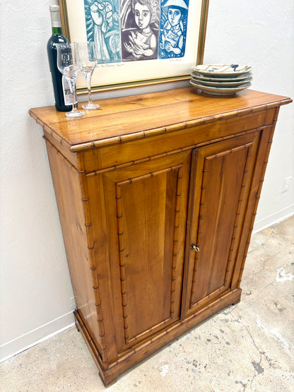 Antique French Faux Bamboo Two Door Cabinet - France