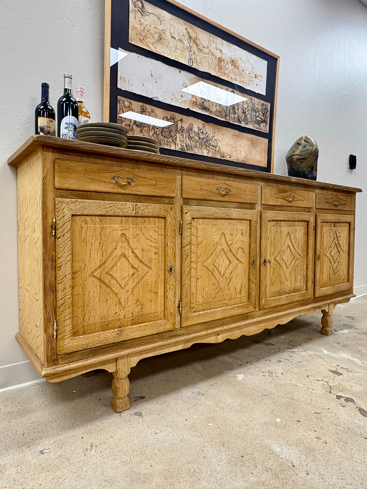 Vintage Mid Century Danish Oak Sideboard/Credenza By H. M. Mobler - Denmark