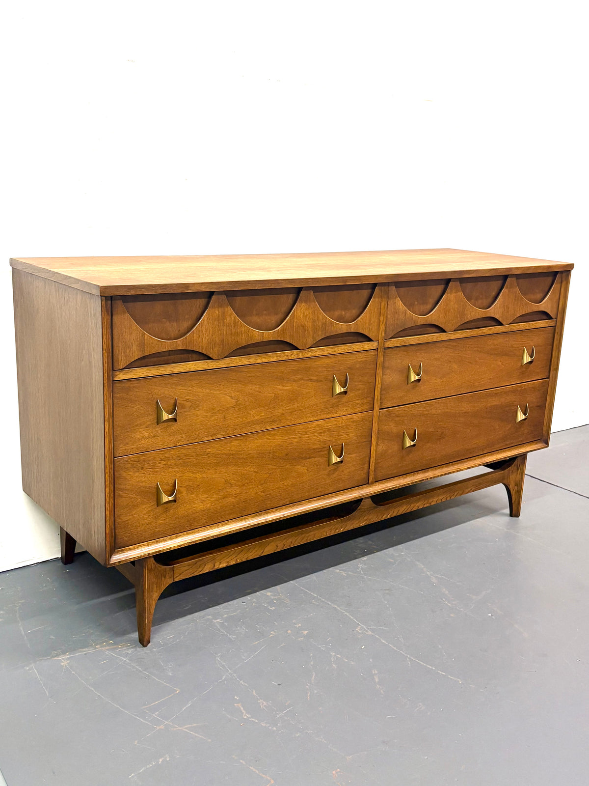 Mid Century Six Drawer Brasilia Design Dresser By Broyhill - American