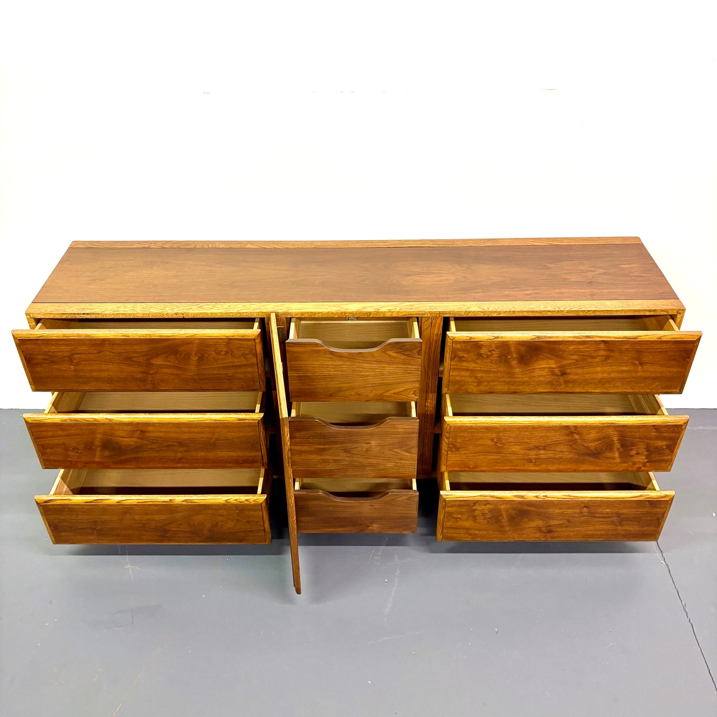Mid Century Nine Drawer Low Dresser By Lane Furniture - American